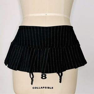 Pinstripe Micro Mini Skirt with Garter Straps